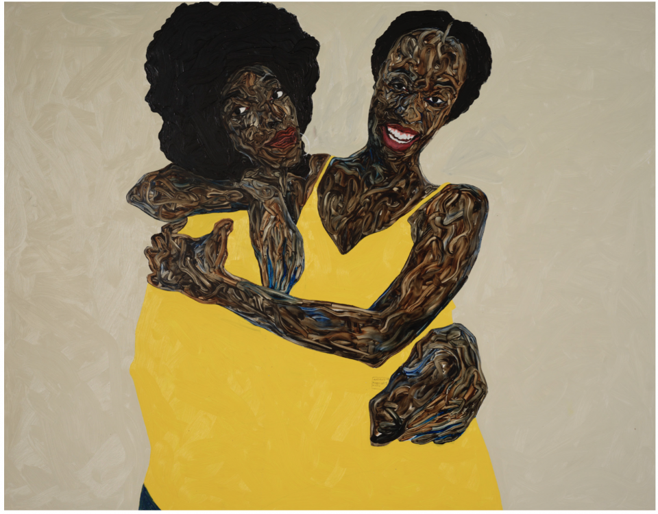 Amoako Boafo "Huggers in Yellow", 2019