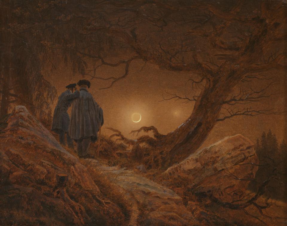 Caspar David Friedrich "Zwei Männer in Betrachtung des Mondes", 1819/20