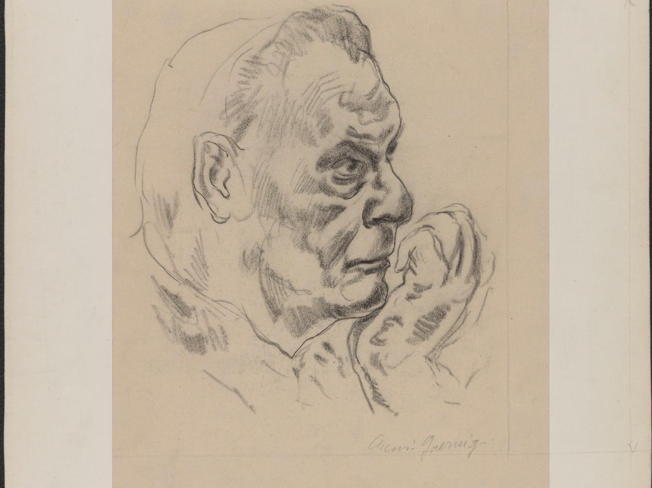 Eine Kohlezeichnung des französischen Künstlers Henri Pelletier zeigt den Nazi-Kriegsverbrecher Hermann Göring